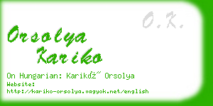 orsolya kariko business card